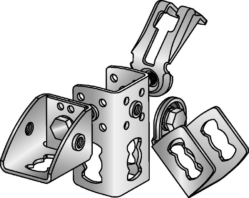 MQ3D connectors Galvanized elements for assembling 3D structures on site