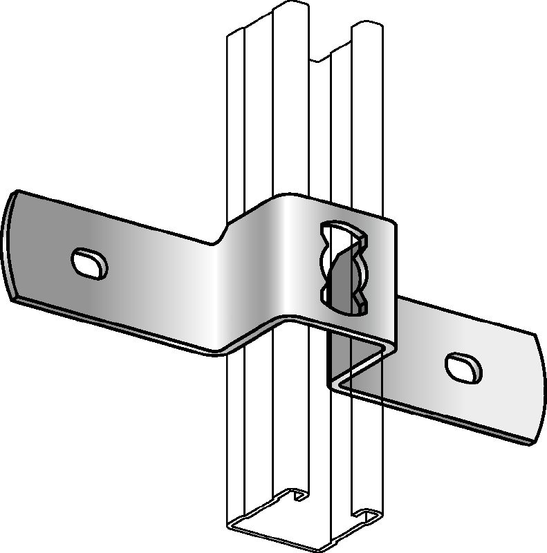 MQB Clamp (strut to concrete) Galvanized clamp for cross-connection of one MQ strut channel to concrete