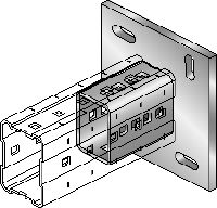 Baseplater DIN 9021 M16 zinced Hot-dip galvanized (HDG) baseplate for fastening MI-90 girders to concrete using two anchors