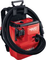 VC 10M-22 Cordless M-Class dust extractor Compact and powerful cordless dust extractor with optional backpack for connection with power tools and jobsite clean ups (wet & dry), 8l tank (Nuron battery)