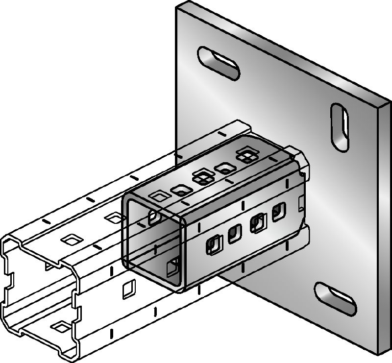 Baseplater DIN 9021 M16 zinced Hot-dip galvanized (HDG) baseplate for fastening MI-90 girders to concrete using two anchors