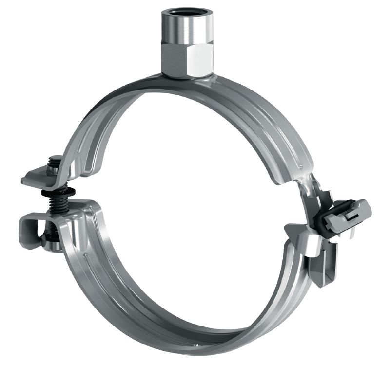 MP-U Quick-close pipe clamp Premium galvanized pipe clamp with quick closure for high productivity in medium-duty applications (no sound inlay)
