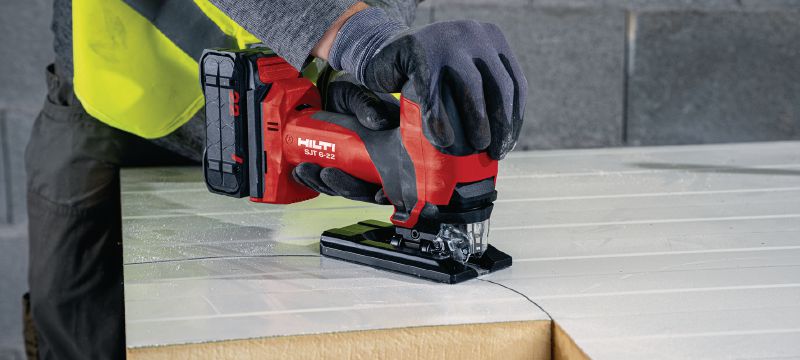 SJT 6-22 Cordless jigsaw Powerful barrel-grip cordless jigsaw with longer run time for precise straight or curved cuts (Nuron battery platform) Applications 1