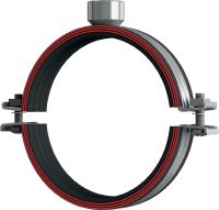MP-MI Heavy-duty pipe clamp Galvanized pipe clamp with sound insulation for heavy-duty applications