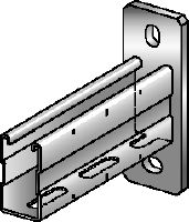 MQK-72 Bracket Galvanized bracket with a 72 mm high, single MQ strut channel for medium-duty applications