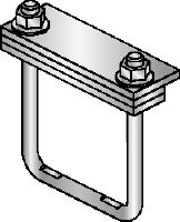 MIC-PS/MIC-PSP Hot-dip galvanized (HDG) connector for fastening pipe shoes to MI girders for heavy-duty applications with expansion