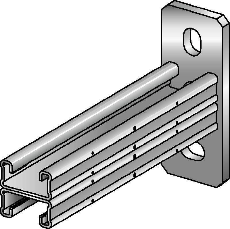 MQK-21 D Bracket Galvanized C-Channel double-bracket for medium-duty applications