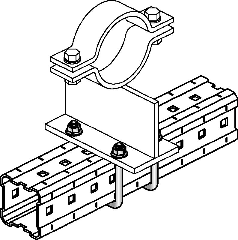 MIA-BO U-bolt Hot-dip galvanized (HDG) U-bolt for fastening pipe shoes to MI girders