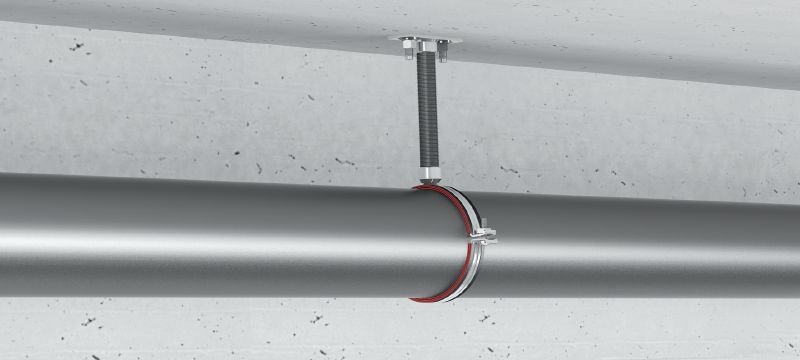 MP-MI Heavy-duty pipe clamp Galvanized pipe clamp with sound insulation for heavy-duty applications Applications 1