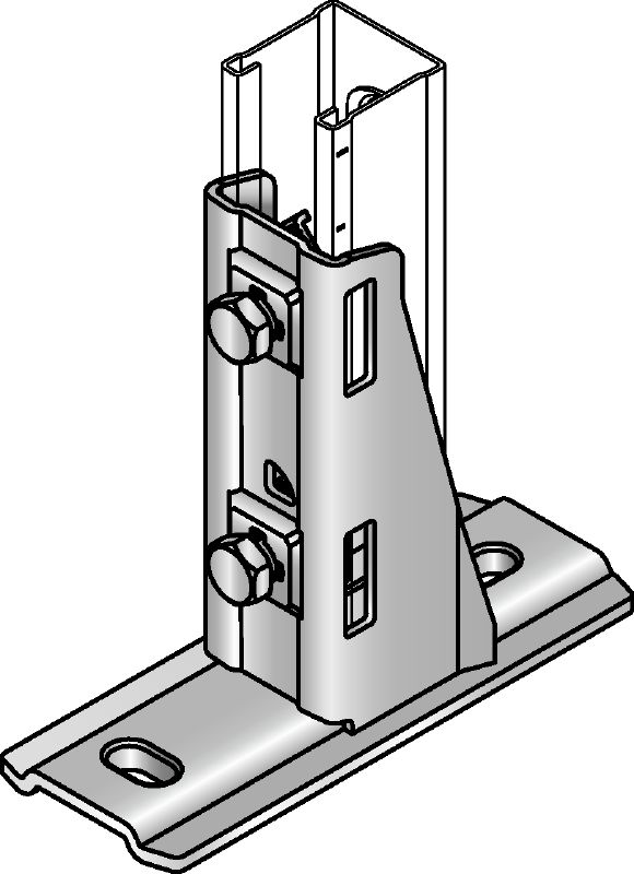 MM-R-16-36 Galvanized channel foot for fastening MM channels to various base materials