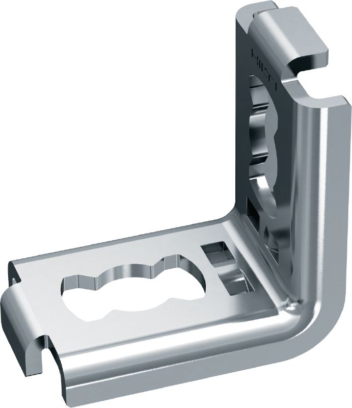 MQW-H2 Angle bracket Galvanized 90-degree angle bracket for connecting multiple MQ strut channels with high horizontal load capacity