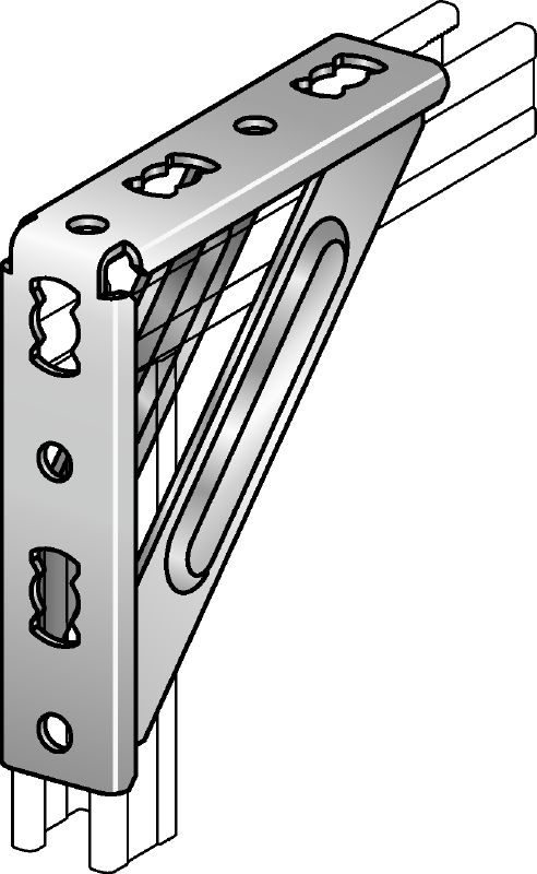 MQW-S Angle bracket Galvanized 90-degree heavy angle for connecting multiple MQ strut channels in medium/heavy-duty applications